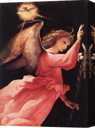 The Angel And Tobias with The Fish Canvas Paintings - Angel Annunciating by Lorenzo Lotto