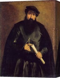 Lorenzo Costa Canvas Paintings - Lotto Architect by Lorenzo Lotto