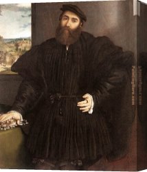 Gentleman Canvas Paintings - Portrait of a Gentleman by Lorenzo Lotto