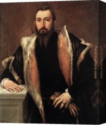 Lorenzo Canvas Paintings - Portrait of Febo da Brescia by Lorenzo Lotto