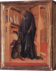 Jerome Canvas Paintings - Diptych St Jerome by Lorenzo Monaco