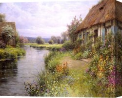 Aston Canvas Paintings - A Bend in the River by Louis Aston Knight