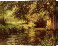 Aston Canvas Paintings - A Sunny Morning At Beaumont-Le-Roger by Louis Aston Knight