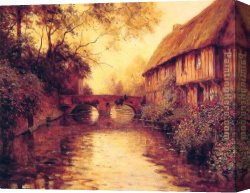 Aston Canvas Paintings - Houses by the River by Louis Aston Knight