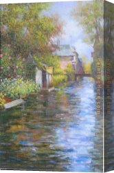 Aston Canvas Paintings - River bank by Louis Aston Knight