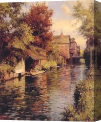 Aston Canvas Paintings - Sunny Afternoon on the Canal by Louis Aston Knight