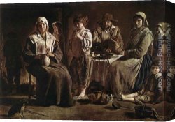 Nain Canvas Paintings - Peasant Family by Louis Le Nain