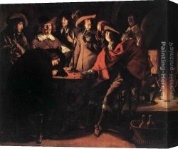 Nain Canvas Paintings - Smokers in an Interior by Louis Le Nain