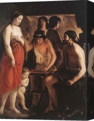 Vulcan Presenting Venus with Arms for Aeneas Canvas Paintings - Venus at the Forge of Vulcan by Louis Le Nain