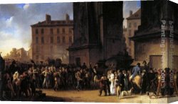 Departure Canvas Paintings - Departure of the Conscripts in 1807 by Louis-Leopold Boilly