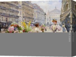 Schryver Canvas Paintings - Marie de la Marchande des Fleures by Louis Marie de Schryver