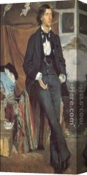 English Canvas Paintings - Henry Davison, English Poet by Louise Breslau
