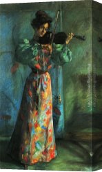 The Violinist Canvas Paintings - The Violinist by Lovis Corinth