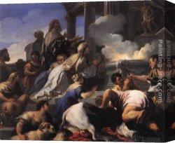 Luca Canvas Paintings - Psyche's Parents Offering Sacrifice to Apollo by Luca Giordano