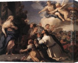 Luca Canvas Paintings - Psyche Honoured by the People by Luca Giordano