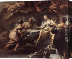 Luca Canvas Paintings - Psyche Served by Invisible Spirits by Luca Giordano