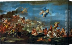 Luca Canvas Paintings - The Triumph of Bacchus Neptune and Amphitrite by Luca Giordano