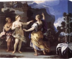 Luca Canvas Paintings - Venus Punishing Psyche with a Task by Luca Giordano
