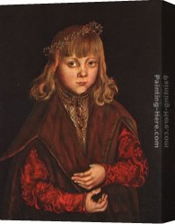 Luca Canvas Paintings - A Prince of Saxony by Lucas Cranach the Elder