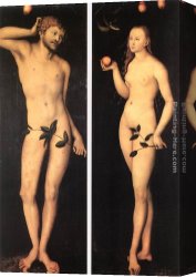 Luca Canvas Paintings - Adam and Eve by Lucas Cranach the Elder
