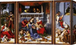 Luca Canvas Paintings - Altar Of The Holy Family (Torgau Altar) by Lucas Cranach the Elder