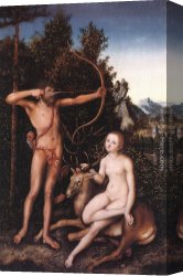 Luca Canvas Paintings - Apollo and Diana by Lucas Cranach the Elder