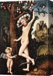 Venus with Mercury And Cupid Canvas Paintings - Cupid Complaining to Venus by Lucas Cranach the Elder