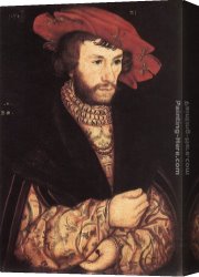 Portrait of a Young Man (detail) Canvas Paintings - Portrait of a Young Man by Lucas Cranach the Elder