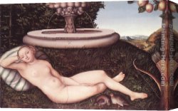 Luca Canvas Paintings - The Nymph of the Fountain by Lucas Cranach the Elder