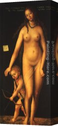 Venus with Mercury And Cupid Canvas Paintings - Venus and Cupid by Lucas Cranach the Elder