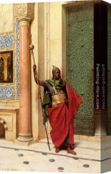 Ludwig Canvas Paintings - A Nubian Guard by Ludwig Deutsch