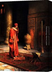 Ludwig Canvas Paintings - At Prayer by Ludwig Deutsch