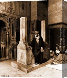 Ludwig Canvas Paintings - The Prayer at the Tomb by Ludwig Deutsch