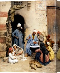 Ludwig Canvas Paintings - The sahleb vendor, Cairo by Ludwig Deutsch
