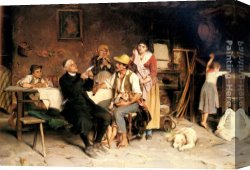 Letter Canvas Paintings - The Letter by Luigi Bechi