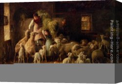 Feeding Canvas Paintings - Feeding Time by Luigi Chialiva