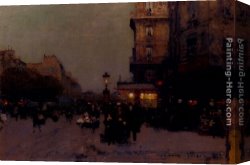 Boulevard Canvas Paintings - Boulevard Saint Michel by Luigi Loir