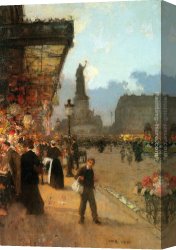 Place Canvas Paintings - La Place de la Republique, Paris by Luigi Loir