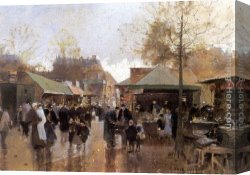 Porte Canvas Paintings - le Marcheaux Puces Porte de Clingna Court by Luigi Loir