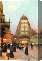 Boulevard Canvas Paintings - Les Grands Boulevards by Luigi Loir