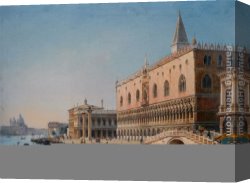 Palace Canvas Paintings - The Doges Palace by Luigi Querena