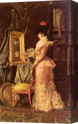 Catala Canvas Paintings - Admirando El Cuadro by Luis Alvarez Catala