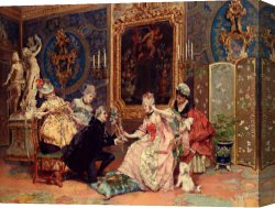 Preparing for The Costume Ball Canvas Paintings - Dressing For The Ball by Luis Alvarez Catala