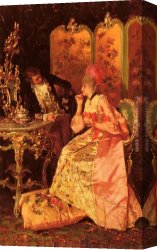 Catala Canvas Paintings - The Flirtation by Luis Alvarez Catala