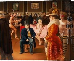 Luis Canvas Paintings - Portrait of the Painter V&iacute;ctor Humareda by Luis Jose Estremadoyro