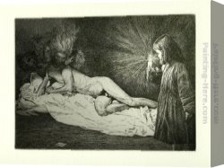 Luis Canvas Paintings - The Night by Luis Jose Estremadoyro