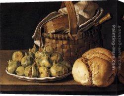 Luis Canvas Paintings - Still-Life with Figs by Luis Melendez