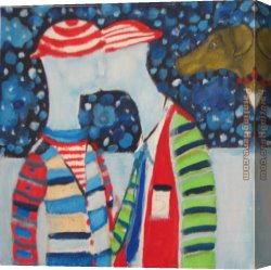 Star Canvas Paintings - Stars by Lyndal Campbell