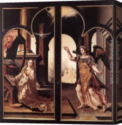 Annunciation Canvas Paintings - Annunciation by Maerten van Heemskerck