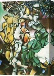 Adam Canvas Paintings - Adam and Eve by Marc Chagall